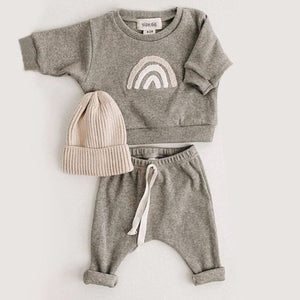 2022 Spring Fashion Baby Clothing Baby Girl Boy Clothes Set Newborn Sweatshirt + Pants Kids Suit Outfit Costume Sets Accessories 0 Baby Bubble Store Gray 3-6M 66 