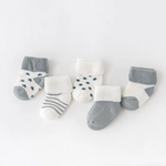 5Pair/lot New boy and girl baby socks thick newborn autumn and winter warm foot sock Baby Bubble Store Gray S 0-6 months COTTON
