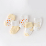 5Pair/lot New boy and girl baby socks thick newborn autumn and winter warm foot sock Baby Bubble Store Yellow S 0-6 months COTTON