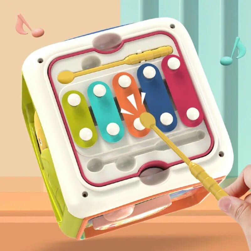 7 In 1 Baby Activity Cube Toddler Toys Educational Shape Sorter Musical Toy Bead Maze Counting Discovery Toys For Kids Learning Baby Bubble Store 