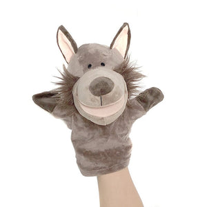 Animal Hand Finger Puppet Plushed Doll Educational Baby Toys Fox Bear Shark Simulator Soft Stuffed Toys Anime Doll Game For Girl 0 Baby Bubble Store Wolf 