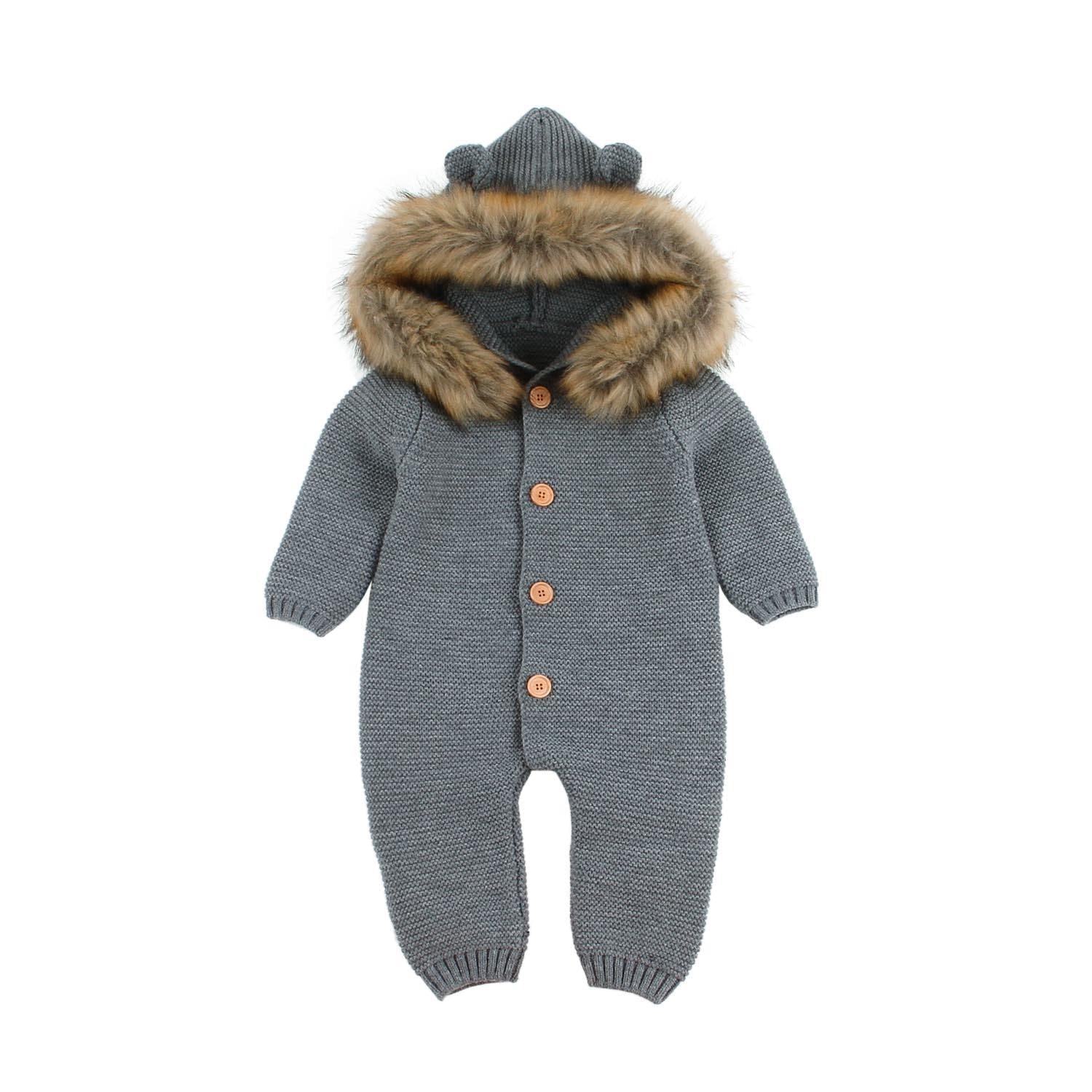 Authentic Winter Baby Romper Authentic Winter Baby Romper Baby Bubble Store Grey 3M 