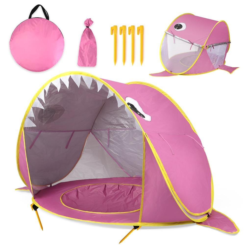 Baby Beach Tent Uv-protecting Sunshelter With A Pool Baby Kids Beach Tent Pop Up Portable Shade Pool UV Protection Sun Shelter 0 Baby Bubble Store K7001S-pink 