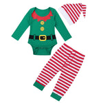 Baby Boy Girl Autumn Christmas Xmas Clothes Set Toddler Baby Boys Girls Romper Pant Hat Outfits Christmas Elf Cosplay Costume 0 Baby Bubble Store Green 70 