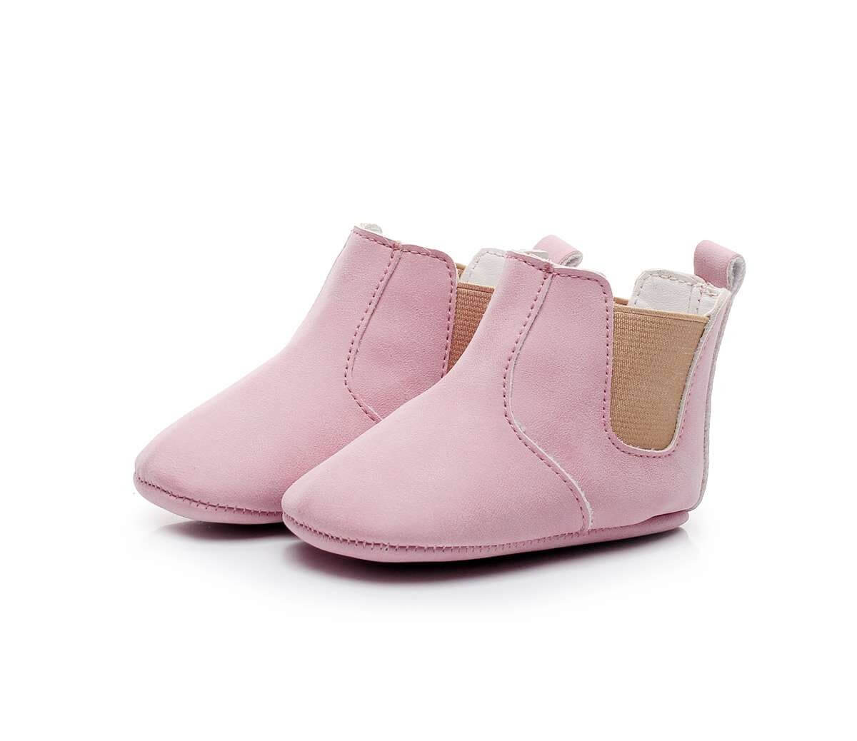 Baby Elastic PU Leather Boots Baby Elastic PU Leather Boots Baby Bubble Store Pink 7-12 Months 