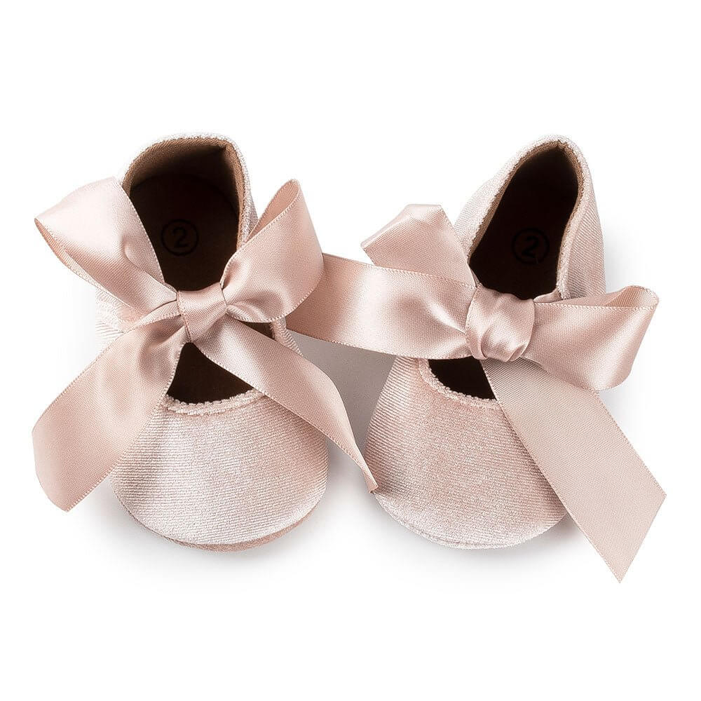 Baby Girl Shoes Butterfly-knot Baby Girl Shoes Butterfly-knot Baby Bubble Store Beige 7-12 Months 
