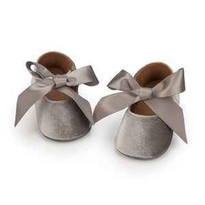 Baby Girl Shoes Butterfly-knot Baby Girl Shoes Butterfly-knot Baby Bubble Store Silver 7-12 Months 