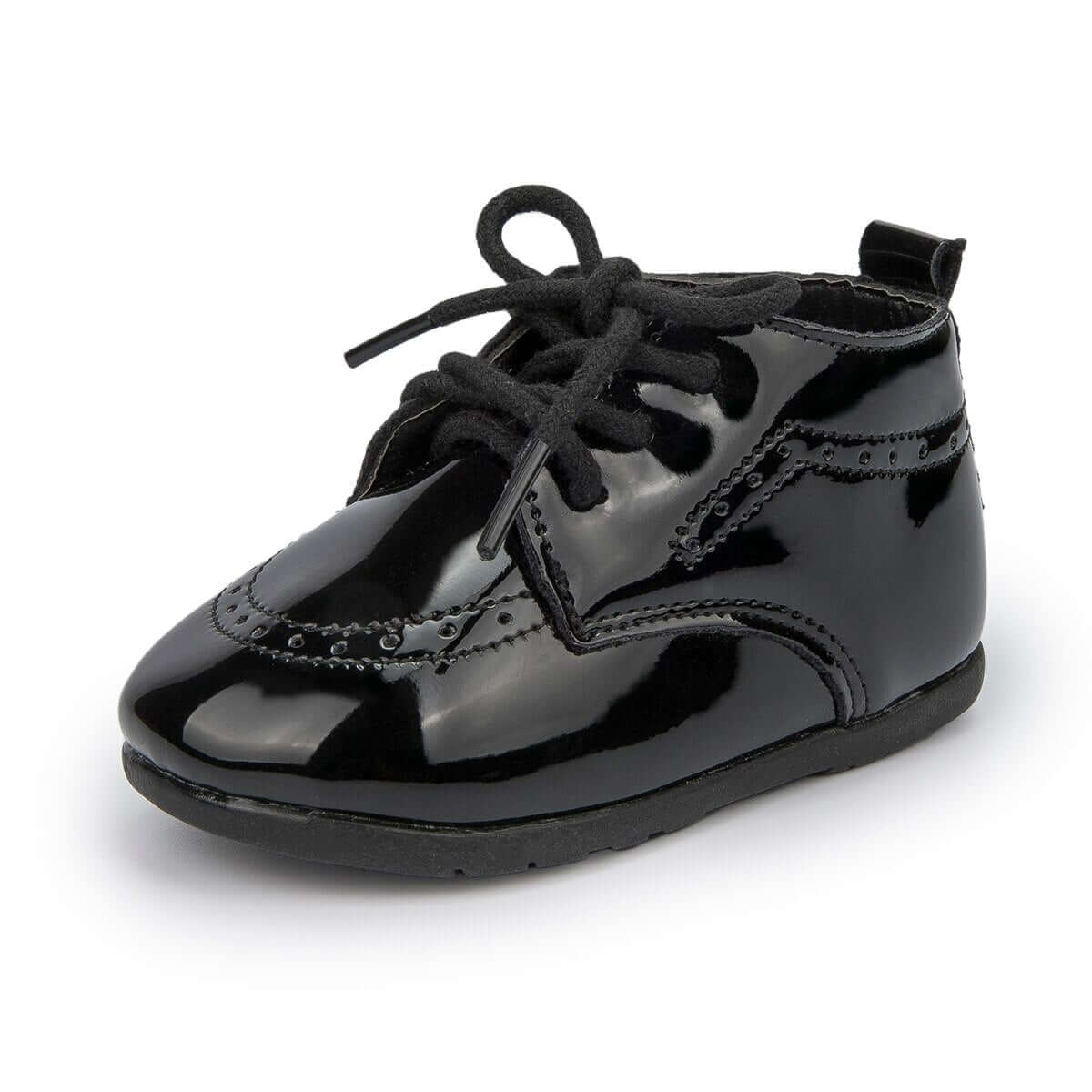Baby High Top Leather Shoes Baby High Top Leather Shoes Baby Bubble Store Black Gloss 7-12 Months 