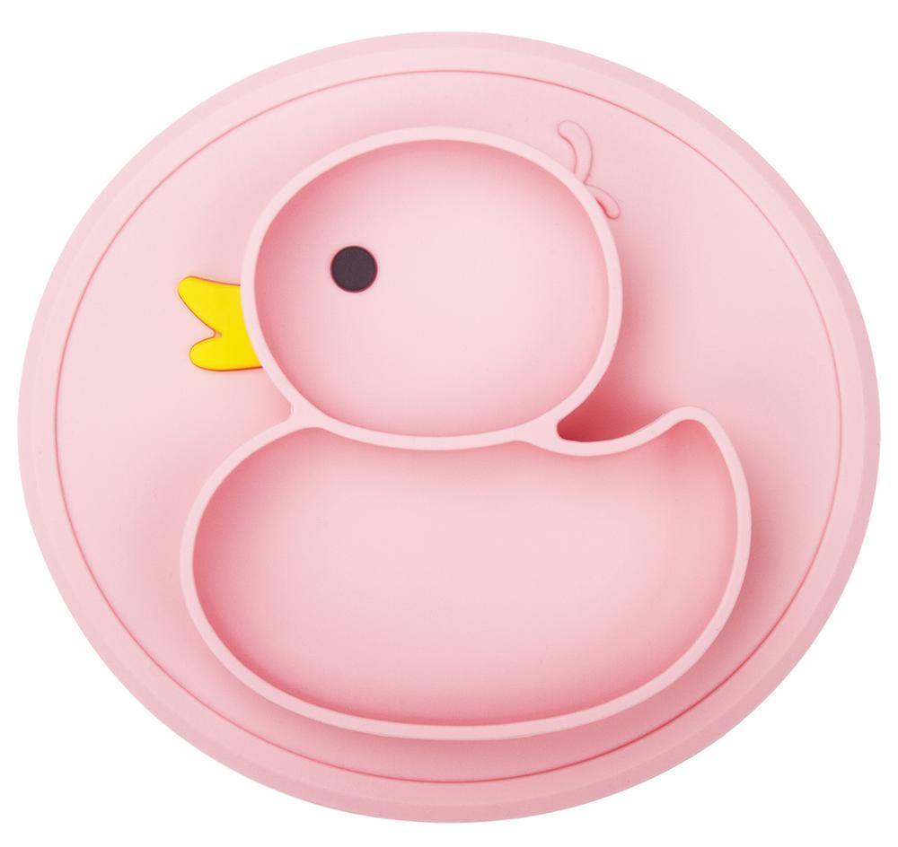 Baby Silicone Duck Plate Baby Silicone Duck Plate Baby Bubble Store Pink 