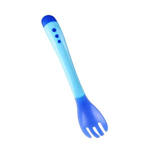 Baby Silicone Fork & Spoon Baby Silicone Fork & Spoon Baby Bubble Store Blue fork 
