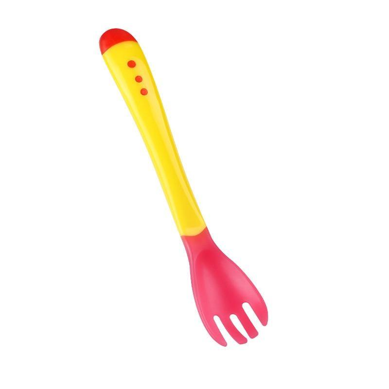 Baby Silicone Fork & Spoon Baby Silicone Fork & Spoon Baby Bubble Store Yellow fork 