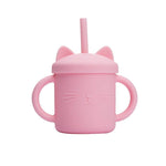 Baby Silicone Straw Cup Baby Silicone Straw Cup Baby Bubble Store Pink 
