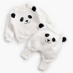 Baby Suit Autumn Winter Baby Boy Cartoon Cute Clothing Pullover Sweatshirt Top + Pant Clothes Set Baby Toddler Girl Outfit Suit Baby Bubble Store 8163-8165-panda 6-12M 