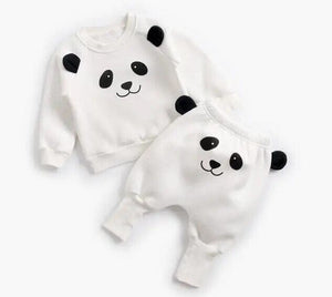Baby Suit Autumn Winter Baby Boy Cartoon Cute Clothing Pullover Sweatshirt Top + Pant Clothes Set Baby Toddler Girl Outfit Suit Baby Bubble Store 8163-8165-panda 6-12M 