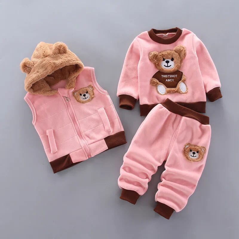 Baby Winter Bear Outfit Baby Winter Bear Outfit Baby Bubble Store Brown Pink 6M 
