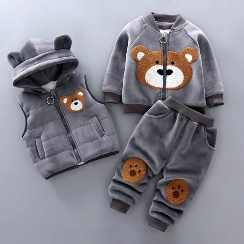 Baby Winter Bear Outfit Baby Winter Bear Outfit Baby Bubble Store Gray 6M 