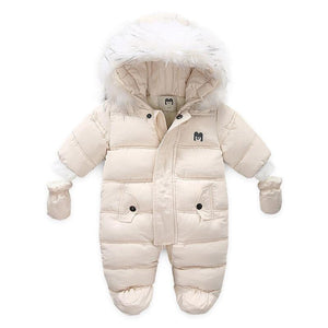 Baby Winter Warm Jumpsuit Baby Winter Warm Jumpsuit Baby Bubble Store Beige 3M 