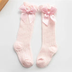 Children Girls Royal Style Bow Knee High Fishnet Socks.Baby Toddler Bowknot In Tube Socks.Kid Hollow Out Sock Sox 0-3Y Baby Bubble Store Pink 0 to 3 year 