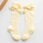 Children Girls Royal Style Bow Knee High Fishnet Socks.Baby Toddler Bowknot In Tube Socks.Kid Hollow Out Sock Sox 0-3Y Baby Bubble Store Yellow 0 to 3 year 