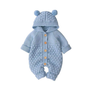 Citgeett Autumn Winter Newborn Baby Boys Girls Ear Knit Romper Hooded Wool Sweater Jumpsuit Warm Cute Outfit Baby Bubble Store C 6M China