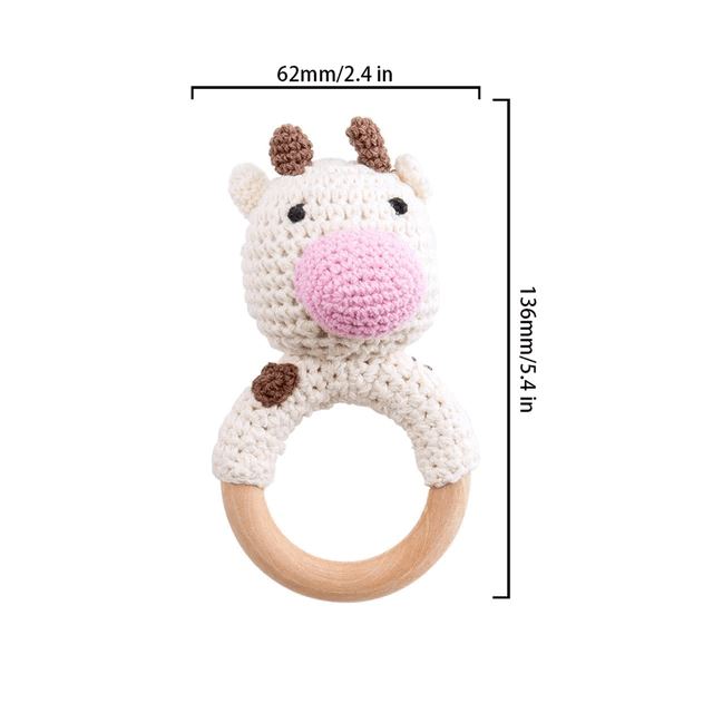 Crochet Animal Baby Teether Toy Crochet Animal Baby Teether Toy Baby Bubble Store Cow 