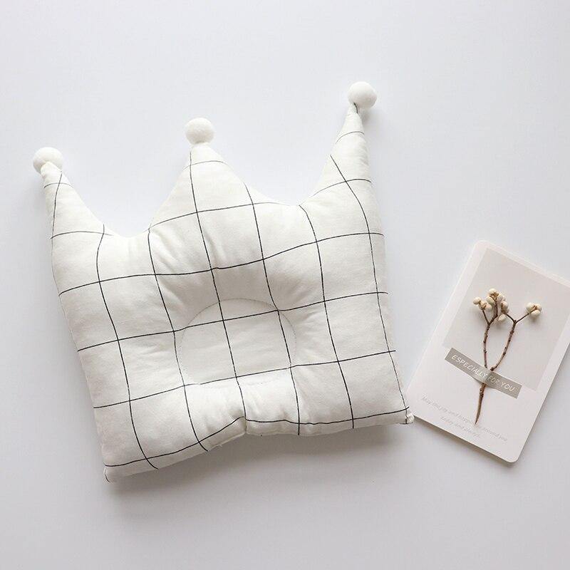 Crown Shape Head Protection Baby Pillow Crown Shape Head Protection Baby Pillow Baby Bubble Store White Plaid 