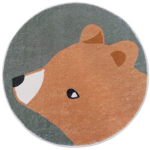 Cute Cartoon Rugs for Bedroom Large Area Round Animal Floor Mat Home Children&#39;s Room Plush Carpet Fluffy Soft Baby Crawling Rug Baby Bubble Store B 160x160CM 