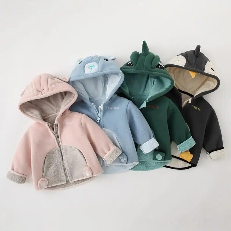 Dinosaur Jacket for Boys Toddler Girl Coat Animal Cartoon Casual Baby Kids Clothes 2022 Winter Fleece Zipper Children Outwear Baby Bubble Store 