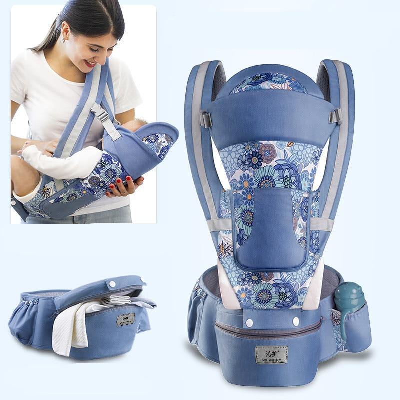 Ergonomic Hip seat Baby Carrier Ergonomic Hip seat Baby Carrier Baby Bubble Store Flower Blue 
