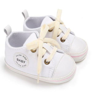 First Walker Canvas Baby Shoes First Walkers Toddler Canvas Sneaker Shoes Baby Bubble Store White 1 