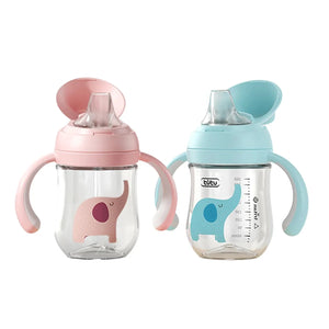 hibobi 260ml Baby Feeding Cup Anti-Choke Straw Gravity Ball Water Bottle for Kids No BPA Tritan Portable Children's Water Bottle Baby Bubble Store 