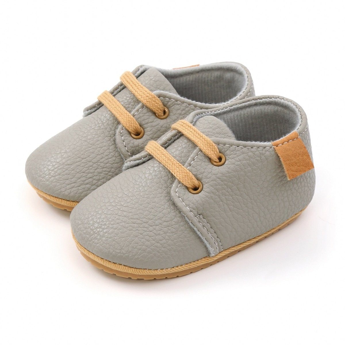 Infant Multicolor Retro Leather Shoes Infant Multicolor Retro Leather Shoes Baby Bubble Store Gray 0-6 Months 