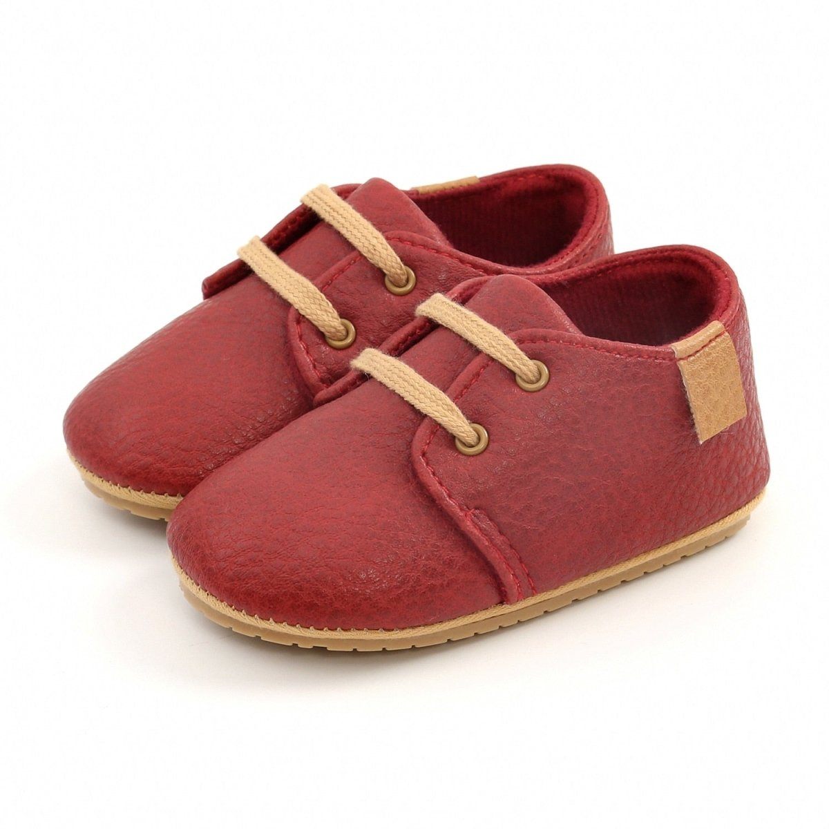 Infant Multicolor Retro Leather Shoes Infant Multicolor Retro Leather Shoes Baby Bubble Store Red 0-6 Months 
