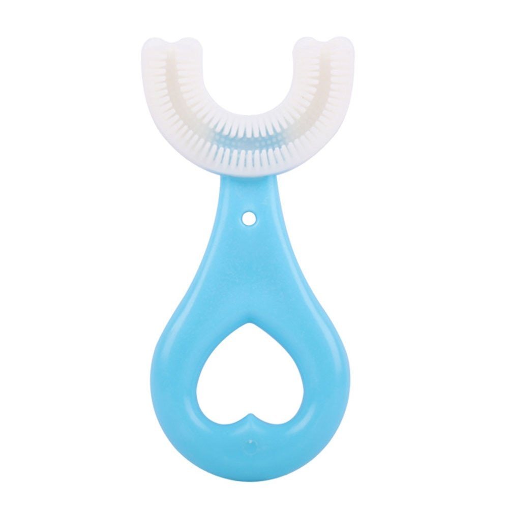 Our Happy Bubble Kids U Shaped Toothbrush - Age 2-5 (Blue) Toddler