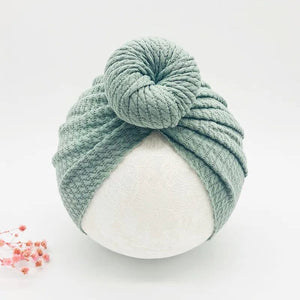 Knotted Hats for Baby Girl Beanie Bow Headband Infant Turban Newborn Head Accessories Winter Hat Warm Bonnet Caps Mother Kids Baby Bubble Store A green 