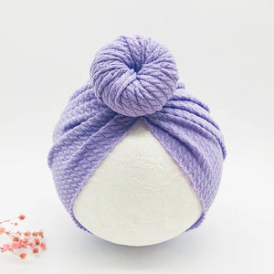 Knotted Hats for Baby Girl Beanie Bow Headband Infant Turban Newborn Head Accessories Winter Hat Warm Bonnet Caps Mother Kids Baby Bubble Store A purple 