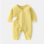 Lawadka 0-6M Spring Autumn Newborn Baby Girl Boy Romper Cotton Solid Soft Infant Jumpsuit With Wing Casual Clothes For Girls Boy Baby Bubble Store 