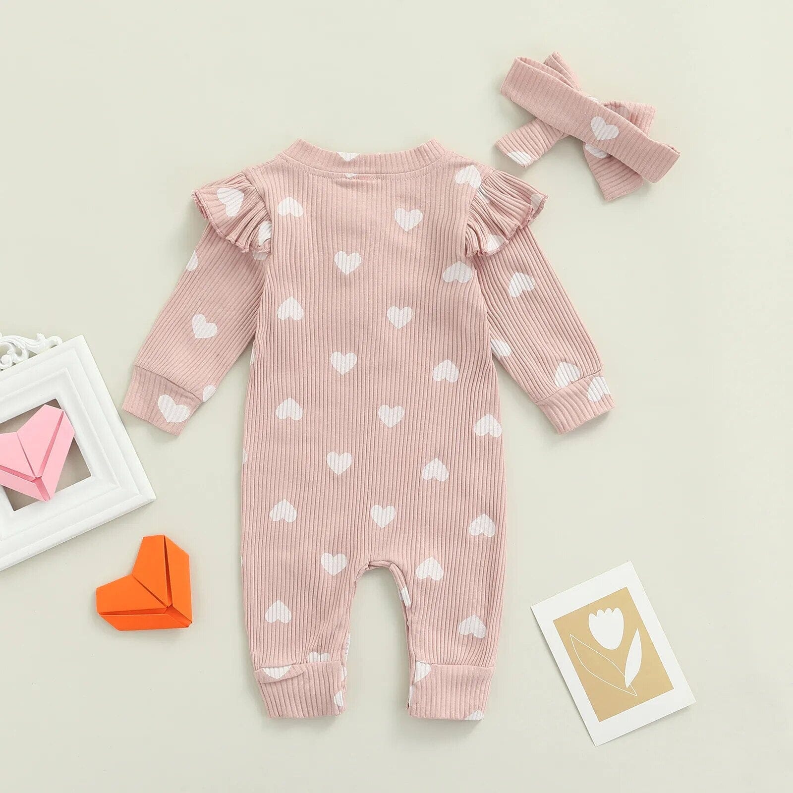 Ma&Baby 0-18M Valentine's Newborn Infant Baby Girl Jumpsuit Heart Print Rompers Long Sleeve Playsuit Clothing Autumn Spring D35 Baby Bubble Store 