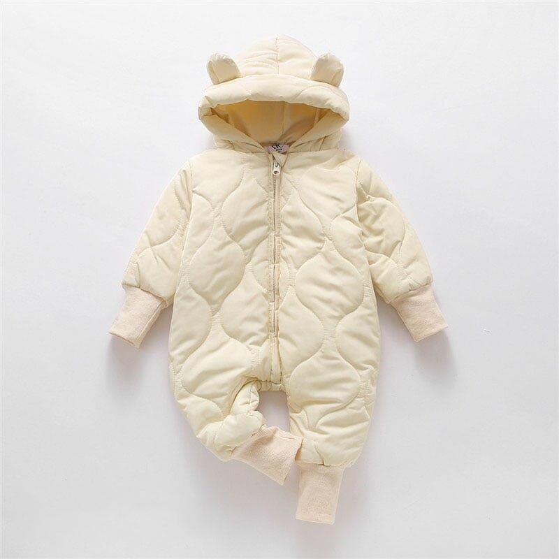 MILANCEL Winter Baby Clothing Fur Lining Toddler Girls Rompers Bear Suit Infant Outfit 0 Baby Bubble Store beige 3-6M China