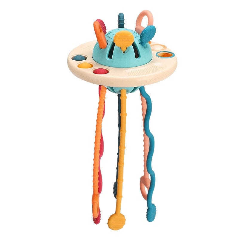 Montessori Sensory Toys Silicone Pull String Toys Baby Activity Motor Skills Development Educational Toy for Babies 1 2 3 Years 0 Baby Bubble Store Spacecraft 