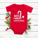 My 1st Christmas Deer Tree Print Baby Red Romper Cotton Short Sleeve Newborn Boys Girls Infant Bodysuits Xmas Clothes Party Gift 0 Baby Bubble Store R057-A003RD- 3M 