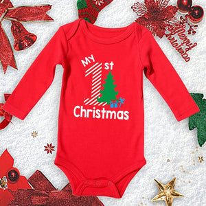 My First Christmas New Born Baby Bodysuits Clothes Ropa Toddler Girl Red Long Short Romper Jumpsuit Outfit Christmas Gifts 0 Baby Bubble Store R2517-A008RD- 3M 