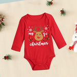 My First Christmas New Born Baby Bodysuits Clothes Ropa Toddler Girl Red Long Short Romper Jumpsuit Outfit Christmas Gifts 0 Baby Bubble Store TR157055-A008RD- 3M 