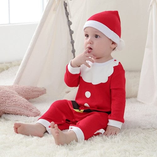 New Born Baby Romper Christmas Long Sleeve Baby Jumpsuit Santa Claus Baby Costume Winter Baby Hat Set Baby Boys Girl Clothes 0 Baby Bubble Store 