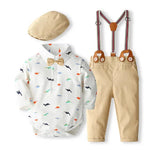 Newborn Baby Boy Clothes Set 0 to 3 6 9 12 Months 1st Birthday Party Infant Boys Sets Clothing Outfit Romper Shirts Pants Suit Baby Bubble Store Khaki China 0-3M