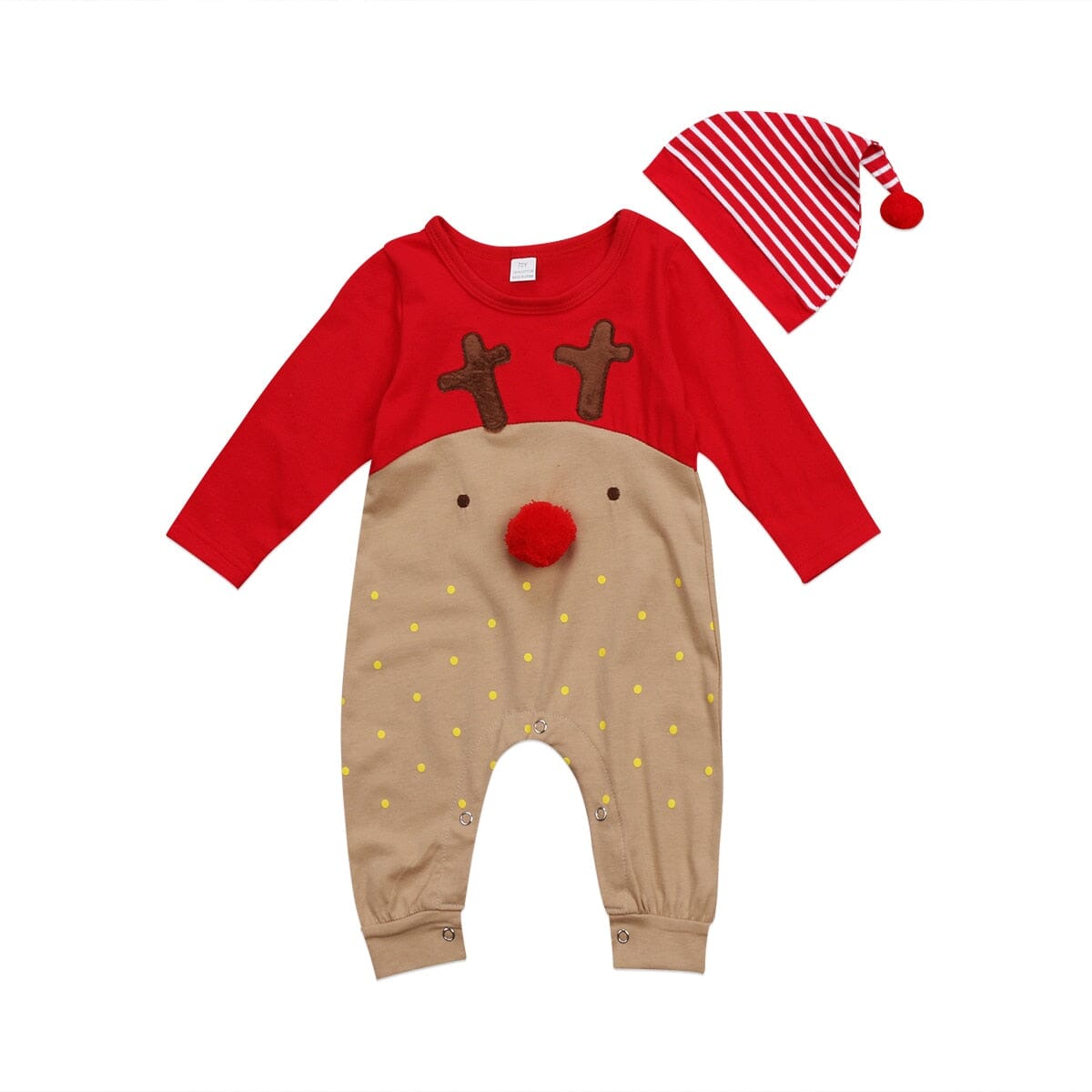 Newborn Baby Boys Girl Christmas Rompers Long Sleeve Deer Romper Jumpsuit+Hat 2Pcs set Sleepwear Party Costume Baby Clothes 0 Baby Bubble Store 1 6M 