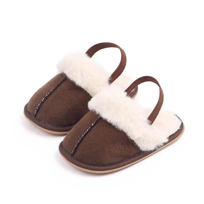 Newborn Baby Shoes Cute Baby Girls Shoes Rubber Hard Soled Antiskid Toddler Baby slipper Shoes First Walkers Zapatos De Bebes Baby Bubble Store Brown 0-6 Months 