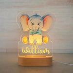 Personalized Baby Elephant Lion LED USB Night Light Custom Name Acrylic Lamp For Kids Children Cute Bedroom Decoration Baby Bubble Store 01 