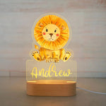 Personalized Baby Elephant Lion LED USB Night Light Custom Name Acrylic Lamp For Kids Children Cute Bedroom Decoration Baby Bubble Store 06 