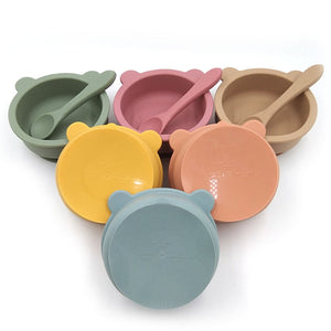 Silicone Baby Feeding Bowl With Spoon Silicone Baby Feeding Bowl With Spoon Baby Bubble Store 